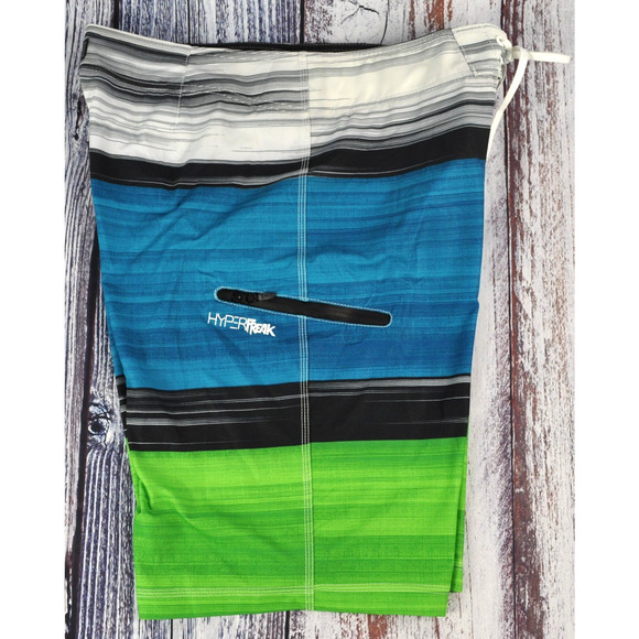 O'Neill Hyperfreak Stripped 21” Board Shorts Men’s Size 33 W/ Fin Tool NWT - Picture 5 of 6
